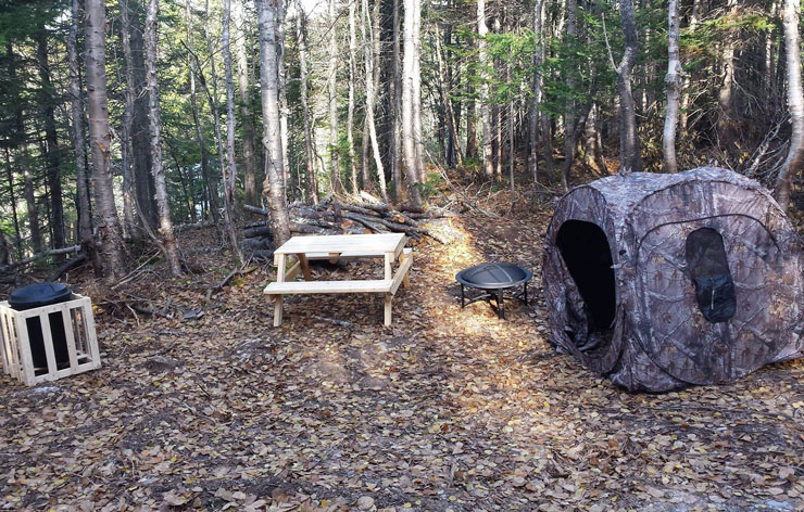 Zone de camping située dans la pourvoirie